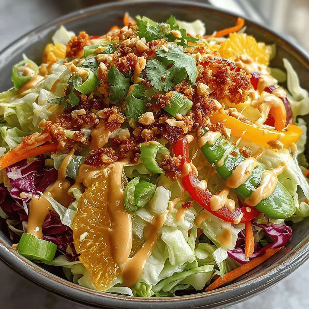 Discover the vibrant flavors of Southeast Asia with this delightful Crunchy Thai Peanut Slaw. This refreshing salad marries crisp, colorful vegetables with a rich, creamy peanut dressing, creating a dish that is as satisfying as it is nutritious. Whether served as a side or enjoyed as a light main course, this slaw is a versatile addition to any meal.