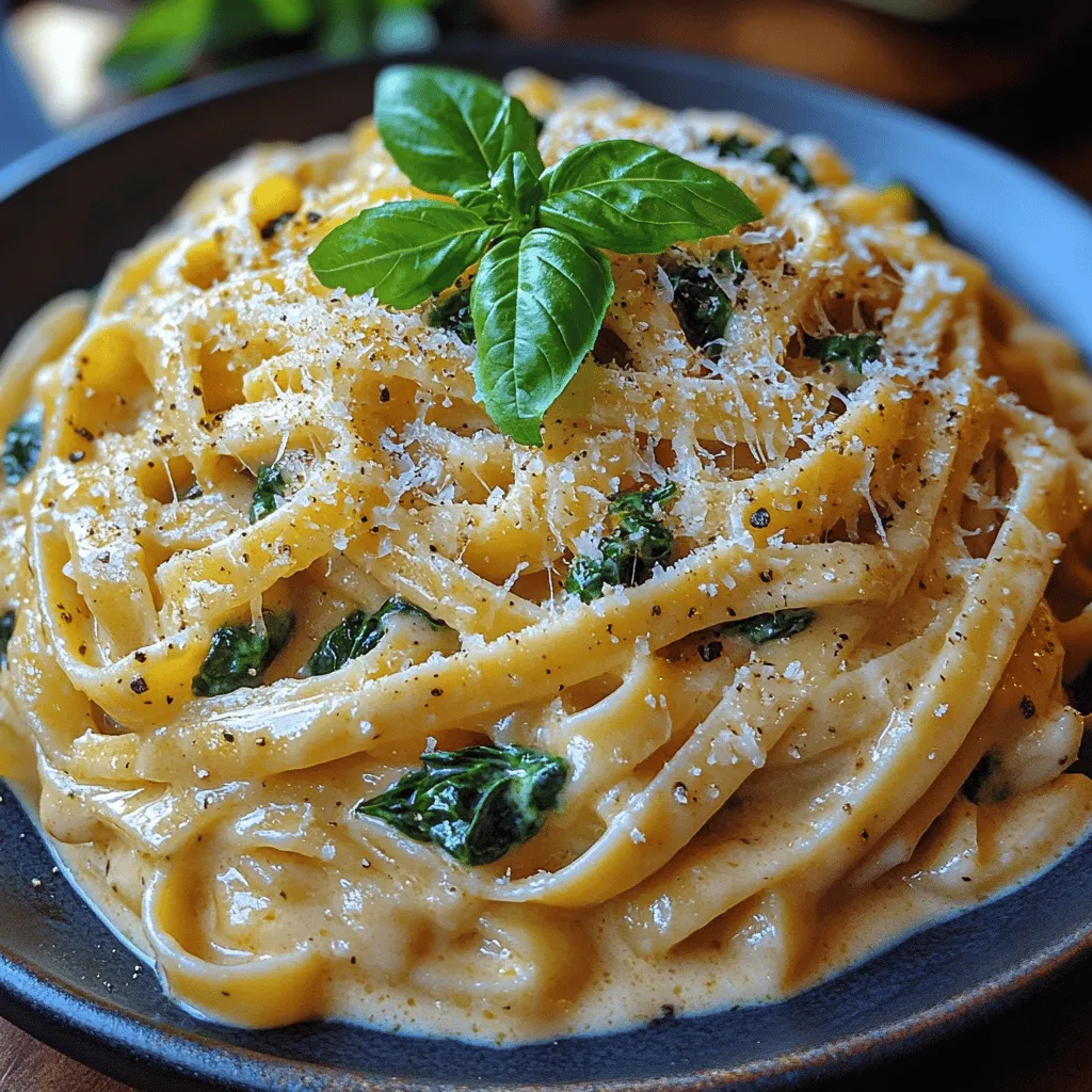 Before you start cooking, it’s essential to have all your ingredients ready. Here’s what you’ll need for this Creamy Spinach Alfredo Pasta: