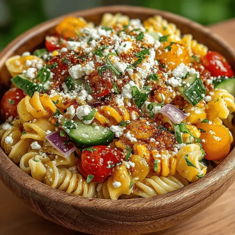 A well-crafted dressing is essential for elevating the flavors of your Sweet Corn & Feta Fiesta Pasta Salad. In this recipe, we utilize a combination of olive oil, lemon juice, Dijon mustard, garlic, and a hint of honey. Each ingredient plays a vital role in enhancing the salad's overall taste: