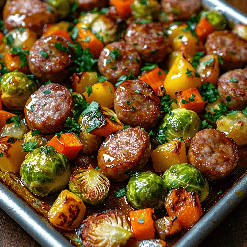 Creating the Sweet Glazed Sausage and Veggie Sheet Pan Delight requires a handful of ingredients that you might already have in your pantry. Here’s what you’ll need: