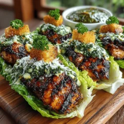 In recent years, healthy eating has become a focal point for many individuals, driven by a growing awareness of nutrition and the benefits of maintaining a balanced diet. Low-carb diets, in particular, have surged in popularity as people seek out satisfying yet lighter meal options that won’t derail their health goals. One dish that perfectly encapsulates this trend is Grilled Chicken Caesar Lettuce Wraps. These wraps offer a delightful and nutritious twist on the classic Caesar salad, allowing you to indulge in rich flavors while keeping your meal light and low in carbohydrates. Whether you’re seeking a quick lunch, a simple dinner, or even a party appetizer, this recipe ticks all the boxes for a delicious, guilt-free dining experience.