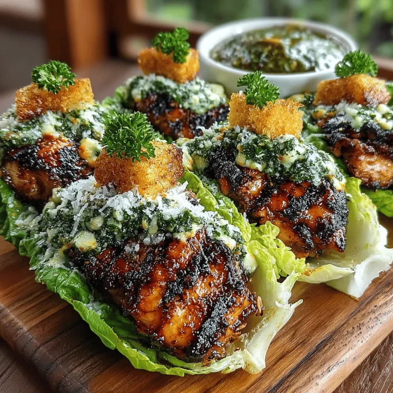 In recent years, healthy eating has become a focal point for many individuals, driven by a growing awareness of nutrition and the benefits of maintaining a balanced diet. Low-carb diets, in particular, have surged in popularity as people seek out satisfying yet lighter meal options that won’t derail their health goals. One dish that perfectly encapsulates this trend is Grilled Chicken Caesar Lettuce Wraps. These wraps offer a delightful and nutritious twist on the classic Caesar salad, allowing you to indulge in rich flavors while keeping your meal light and low in carbohydrates. Whether you’re seeking a quick lunch, a simple dinner, or even a party appetizer, this recipe ticks all the boxes for a delicious, guilt-free dining experience.
