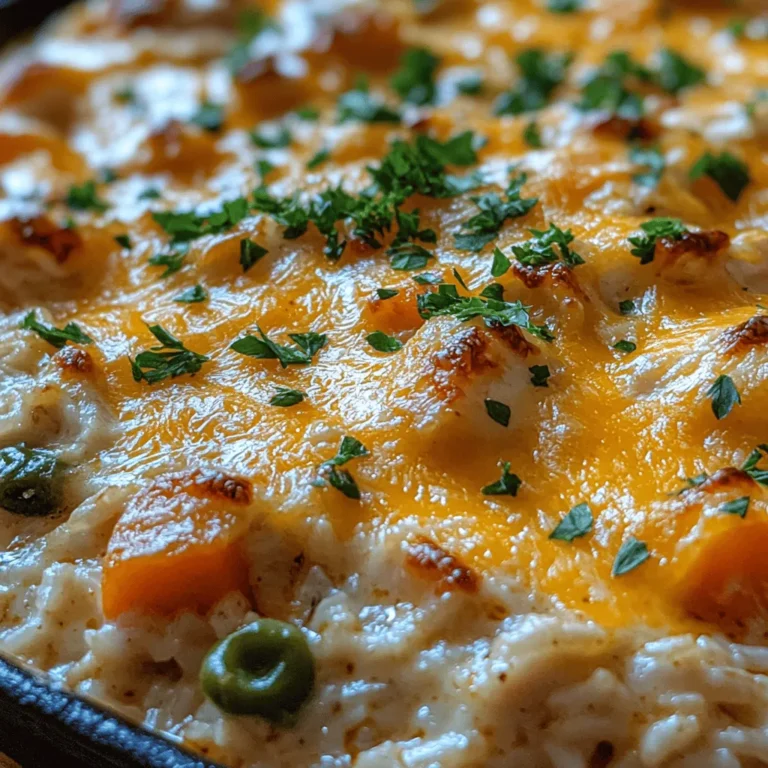 There is something undeniably heartwarming about a casserole bubbling away in the oven. It evokes memories of family gatherings, cozy nights, and the simple joy of sharing a meal with loved ones. One of my all-time favorite comfort foods is the Creamy Chicken & Rice Casserole. This dish has been a staple in my household for years, and each time I prepare it, I am transported back to my childhood kitchen, where the inviting aroma would fill the air, promising a satisfying meal. Today, I’m excited to share this delightful recipe with you—perfect for busy weeknights or a casual weekend gathering.