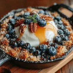When it comes to breakfast, few dishes can match the comforting allure of a Warm Blueberry Crumble Breakfast Skillet. This delightful dish combines the sweetness of fresh blueberries with a crunchy, buttery topping, making it an irresistible choice for anyone looking to start their day on a delicious note. Whether you’re hosting a family brunch, planning a cozy breakfast gathering with friends, or simply treating yourself to a special morning meal, this recipe is sure to impress.