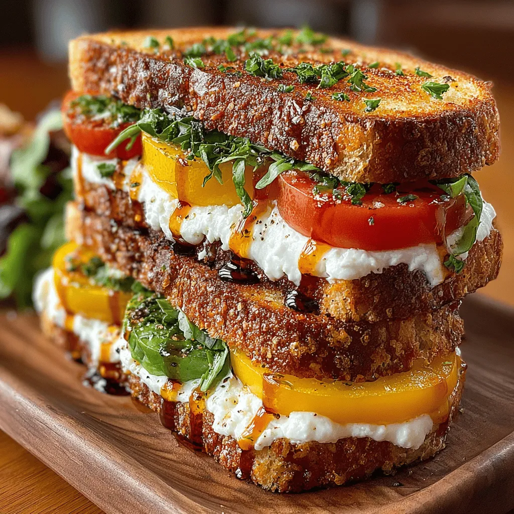 In the world of sandwiches, simplicity often reigns supreme, and the Caprese Delight: Fresh Tomato Burrata Sandwich is a perfect example. This culinary masterpiece brings together the vibrant flavors of fresh heirloom tomatoes, creamy burrata cheese, and aromatic basil, all enveloped in rustic sourdough bread. Ideal for a light lunch or a casual dinner, this sandwich not only satisfies your taste buds but also showcases the beauty of fresh, quality ingredients.