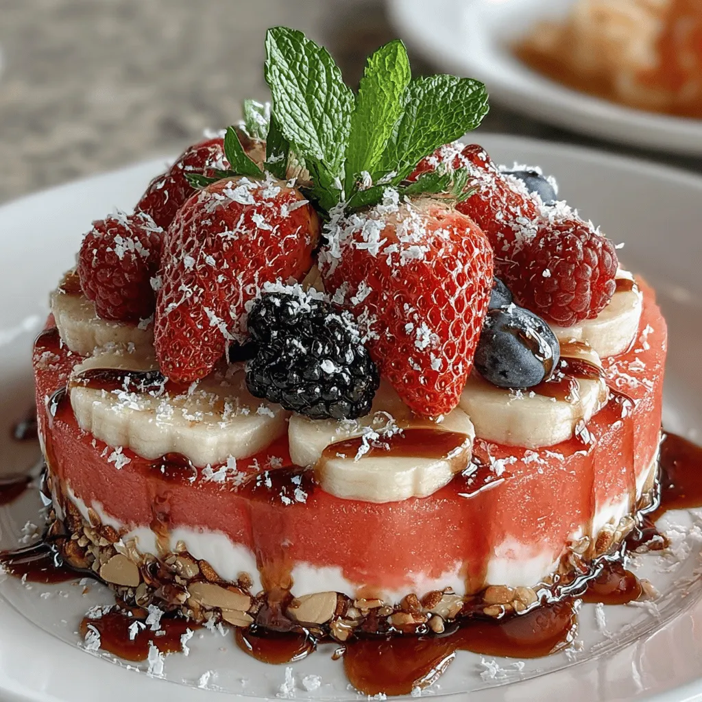 The Watermelon Wonder Pizza redefines the concept of pizza by swapping out traditional dough for a juicy slice of watermelon. This creative twist offers a deliciously healthy alternative that is naturally sweetened and rich in nutrients. As the temperatures rise, the need for light and refreshing desserts becomes paramount, and this recipe fits the bill perfectly. It provides a guilt-free way to indulge in a dessert that not only satisfies cravings but also nourishes the body with essential vitamins and minerals.