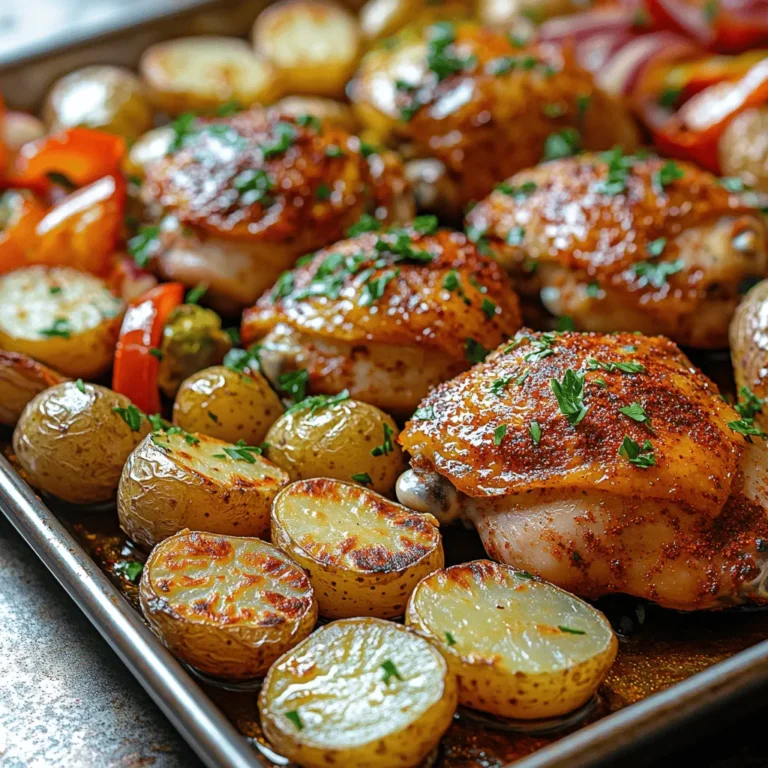 When preparing your Smoky Paprika Chicken Sheet Pan Supper, the arrangement of the ingredients on the pan is crucial for achieving optimal roasting and caramelization. Proper spacing allows hot air to circulate around each piece of chicken and vegetable, promoting even cooking and browning. If ingredients are too crowded, they can steam rather than roast, resulting in soggy vegetables and chicken that lacks that desirable crispiness.