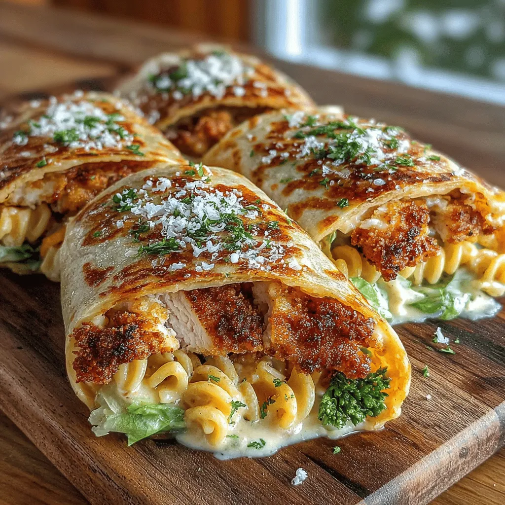 In the world of quick and flavorful meals, Crispy Chicken Caesar Pasta Wraps stand out as a delightful option that combines the classic flavors of a Caesar salad with the comforting heartiness of pasta. This innovative dish encapsulates the essence of two beloved favorites, making it an ideal choice for those seeking a satisfying meal that doesn’t compromise on taste or convenience. Whether you’re looking for a hearty lunch, a quick dinner, or a crowd-pleasing appetizer for your next gathering, these wraps promise to deliver a burst of flavor with every bite.