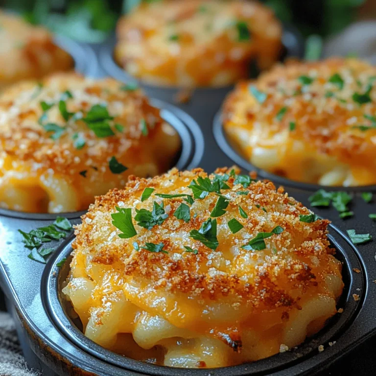 Golden Baked Mac and Cheese Bites are a beloved comfort food that has captured the hearts of many. These delightful morsels bring the classic flavors of creamy mac and cheese into a convenient, bite-sized form, making them an irresistible option for any occasion. Whether you're hosting a party, looking for a crowd-pleasing appetizer, or simply seeking a family-friendly meal, these mac and cheese bites are sure to hit the spot. Their golden exterior and cheesy center provide a satisfying crunch and a melt-in-your-mouth experience that’s hard to resist.