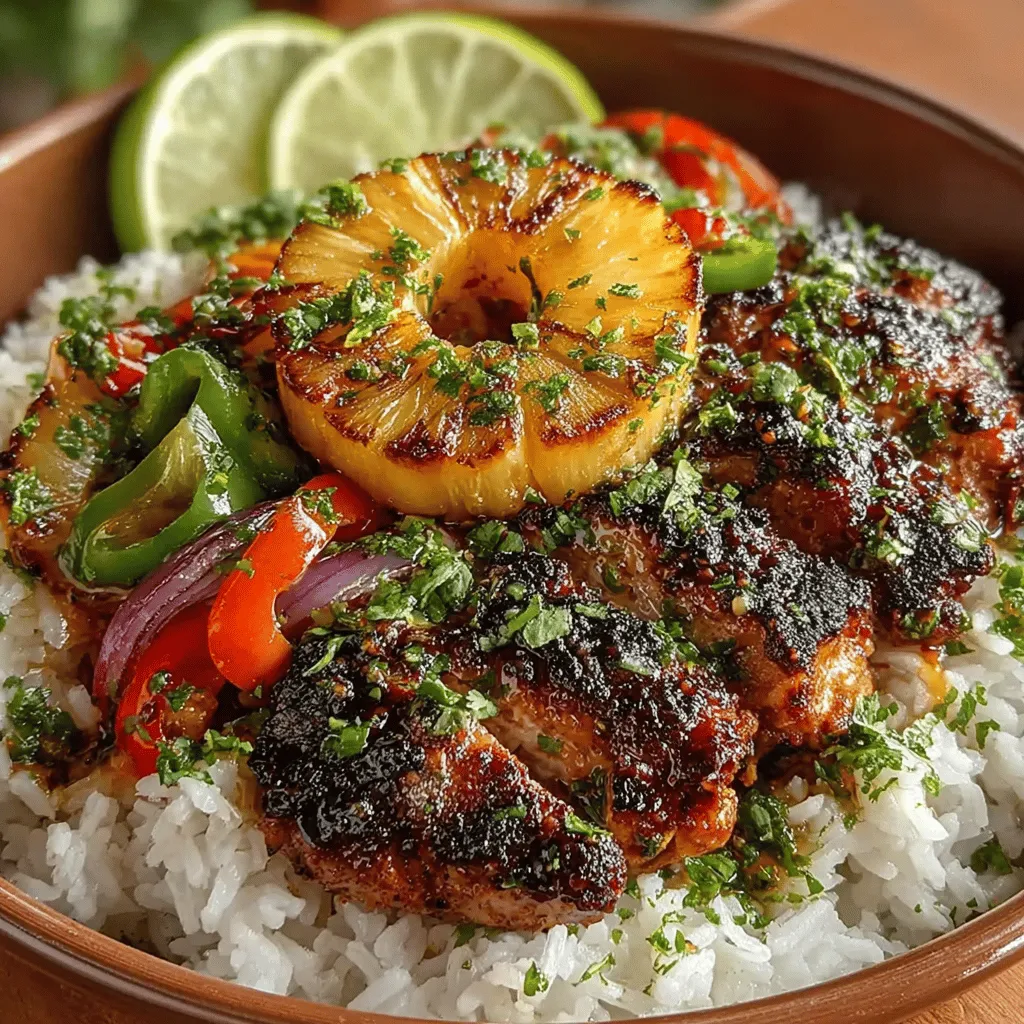 When you think of a dish that embodies the essence of summer, vibrant flavors, and a healthy lifestyle, Grilled Pineapple Chicken Bowls stand out as a perfect choice. This delightful recipe not only tantalizes your taste buds with its tropical flair but also packs a nutritional punch, making it a fantastic option for family dinners, gatherings, or even meal prep for the week ahead.