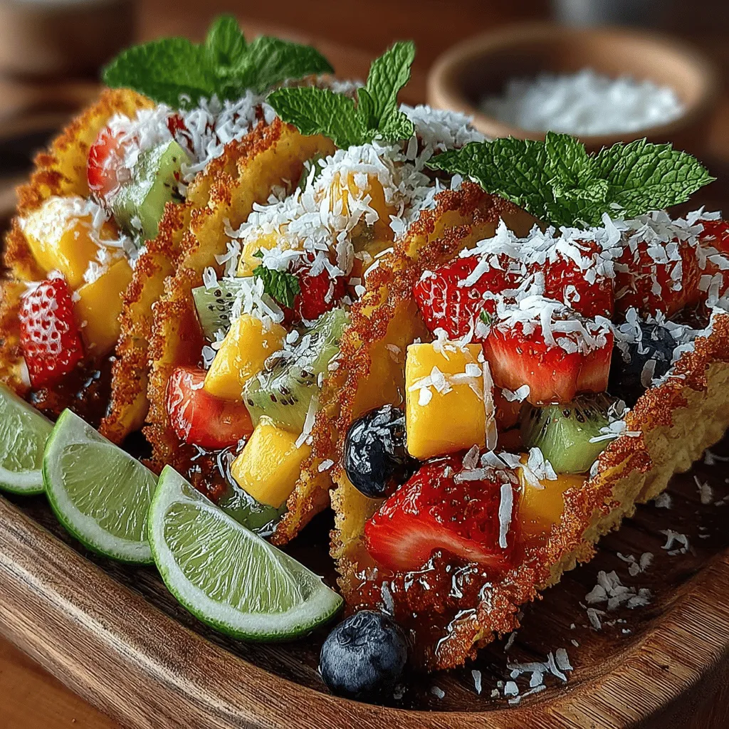 Crispy Fruit Tacos Delight is an innovative dessert that reimagines the classic taco format, transforming it into a vibrant and refreshing sweet treat. This delightful recipe combines the crispiness of tortillas with the juicy, bright flavors of fresh fruit, creating an irresistible snack or dessert option. Whether you are hosting a casual family gathering, celebrating a birthday, or simply indulging in a sweet craving, these fruit tacos are sure to impress your guests and satisfy your taste buds.