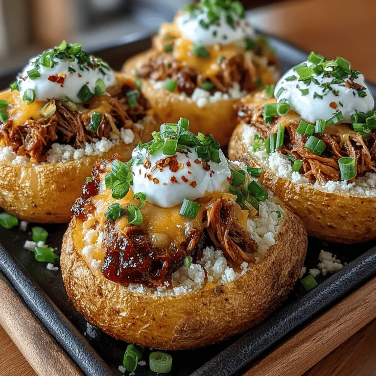 Potato skins have long held a cherished spot in the realm of appetizers, celebrated for their versatility and ability to cater to a wide range of tastes. Whether served at a cozy family gathering or a lively game-day party, potato skins are a crowd-pleaser that never fails to impress. They serve as a delightful canvas, inviting an array of toppings and flavors. In this article, we will explore a mouthwatering variation: Mini BBQ Chicken Potato Skins. This dish elevates the classic appetizer with smoky, savory BBQ chicken, crisp potatoes, and gooey melted cheese, creating a perfect snack that promises to be a hit at your next event.