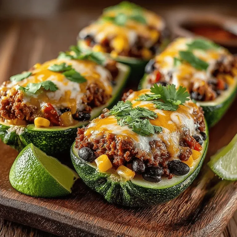 In the realm of satisfying meals that bring the family together, Zesty Mini Turkey Taco Stuffed Zucchini stands out as a delightful option that combines familiar flavors with a healthy twist. This dish offers a unique way to enjoy the classic taco experience while incorporating the nutritional benefits of zucchini, making it a hit with both adults and kids. The balance of savory turkey, vibrant spices, and fresh vegetables stuffed inside tender zucchini boats creates a mouthwatering combination that is as pleasing to the eye as it is to the palate.