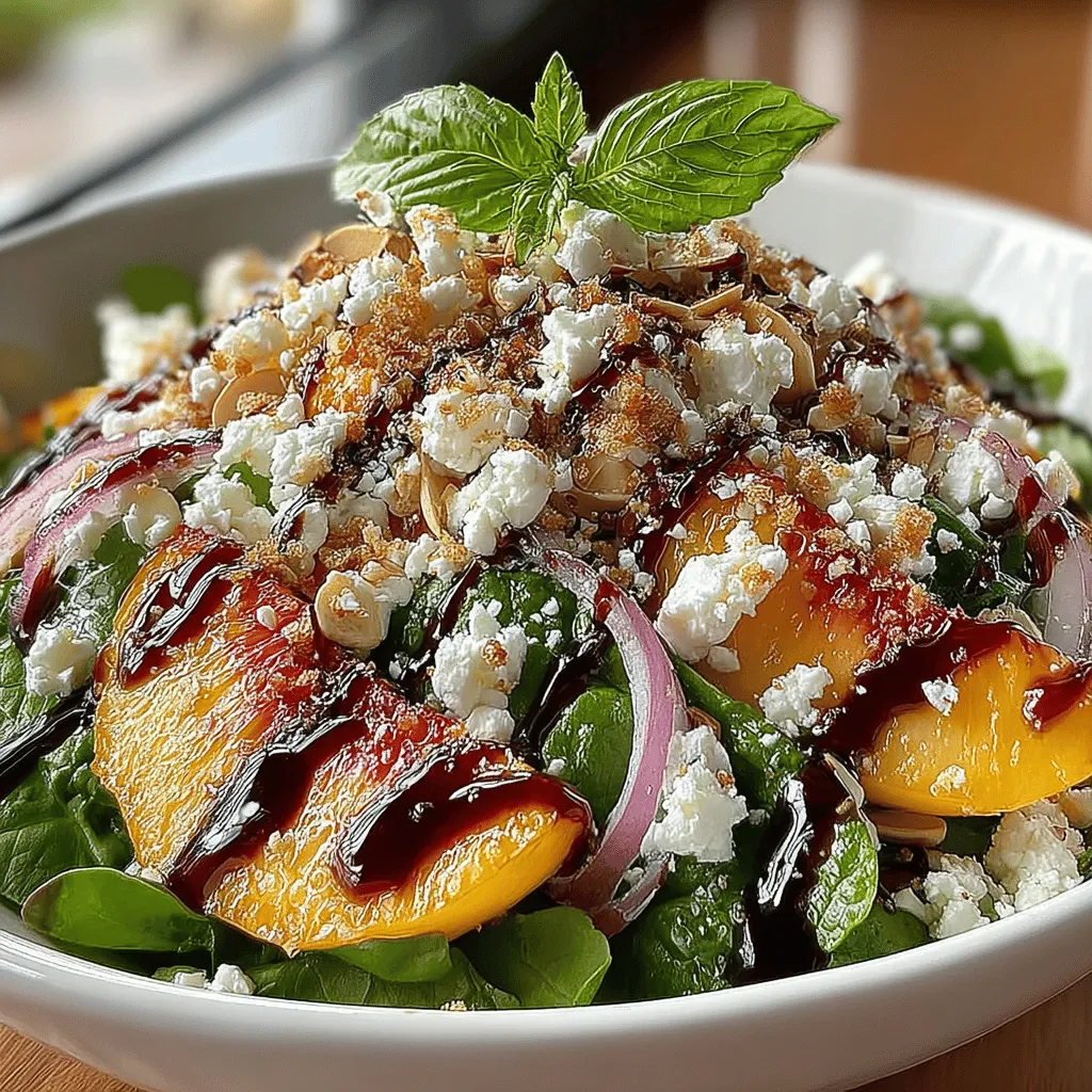 As the warm days of summer approach, nothing quite captures the essence of the season like a refreshing Peach Spinach Salad with Almonds. This vibrant dish combines the crispness of fresh spinach, the sweet juiciness of ripe peaches, and the crunch of toasted almonds, creating a perfect balance of flavors and textures that tantalizes the palate. Whether you are looking for a light lunch option, a delightful side dish for a backyard barbecue, or a centerpiece for a summer gathering, this salad is versatile enough to fit any occasion.