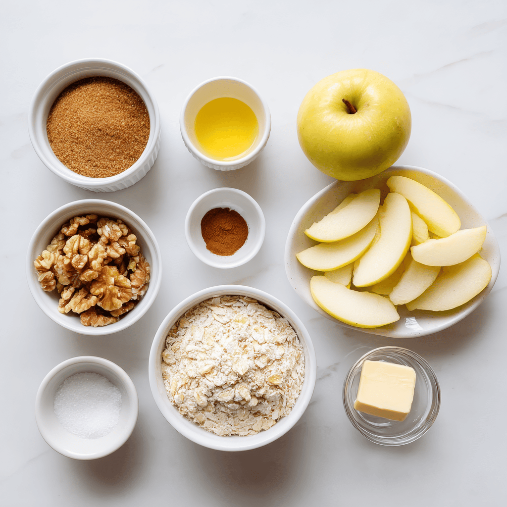 Ingredients for Slow Cooker Apple Cinnamon Crisp for Effortless Autumn Comfort